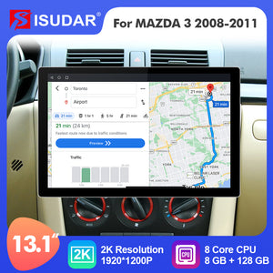 ISUDAR 2K 13.1'' Android 10 Car Multimedia Radio Player For MAZDA 3 2008-2011