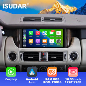 ISUDAR Android 12 10.33 Inch 1920*720P Car head unit stereo for Land Rover Range Rover L322 V8 2005-2012