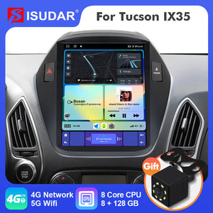 ISUDAR Android 12 Car Radio for Hyundai Tuscon IX35 2009-2015 Multimedia Player 2Din Tesla Vertical
