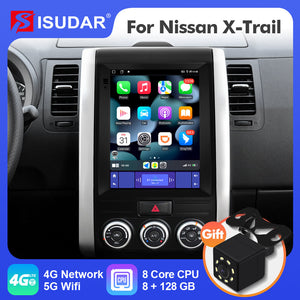ISUDAR Android 12 Tesla Style Vertical Screen Car Radio for Nissan X-trail 2007-2015 Multimedia Player