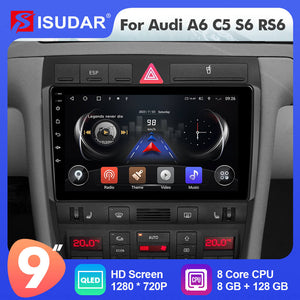 ISUDAR For Audi A6 C5 S6 RS6 1997-2004 Android 12 Car Multimedia Stereo Player Carplay Navi