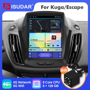 ISUDAR Upgraded Android 12 Car Radio For Ford Kuga 2 Escape 3 C-Max 2012-2019 Multimedia 2 Din Tesla Vertical Screen