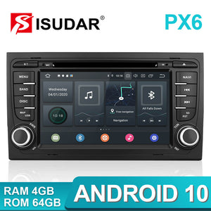 Isudar PX6 2 Din Android 10 Car Multimedia Player GPS DVD For Audi A4 A6 - ISUDAR Official Store