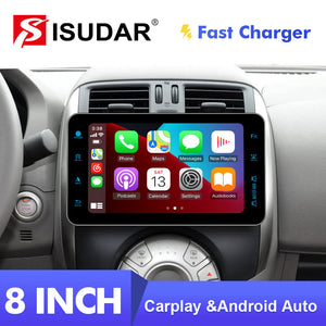 ISUDAR 1 DIN Android 10 Car Radio 8 Inch Screen Universal Car Stereo Audio Player GPS Navigation Carplay Android Auto WIFI