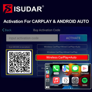 Activation Code for Carplay and Android Auto