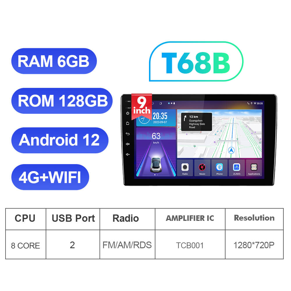 9inch 10inch T68B RDS Universal Car Multimedia Player Android Radio ...