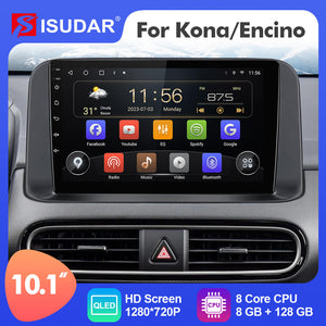 ISUDAR 10.1 Inch Car Radio For Hyundai Kona/Encino 2017-2019 GPS Multimedia Player Stereo