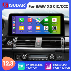 ISUDAR 12.3 Inch Android 12 Car Radio For BMW X5 E70/X6 E71 (2007-2013) CCC/CIC GPS Auto Multimedia Stereo