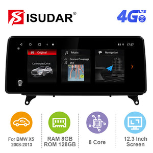 ISUDAR 12.3 Inch Android 12 Car Radio For BMW X5 E70/X6 E71 (2007-2013) CCC/CIC GPS Auto Multimedia Stereo