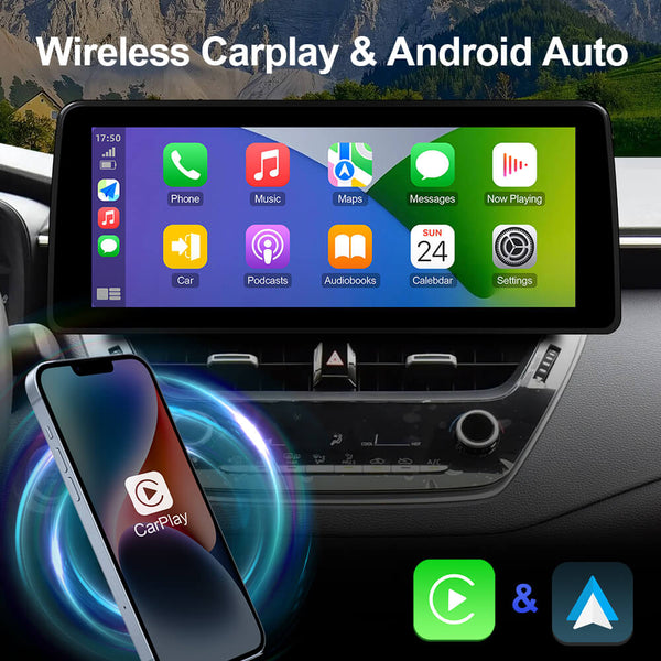 Roadanvi 10.2" Android 12 Car Stereo For Toyota Corolla 2014 2015 2016 Carplay Android Auto Car Radio WiFi 4G LTE 1280x720 QLED Touch Screen Head Unit Bluetooth 4GB 64GB GPS Navigation
