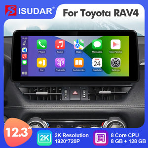 12.3 Inch Android 12 Apple Carplay Car Stero For Toyota RAV4 2019-