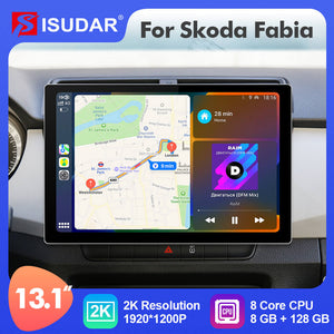 ISUDAR 2K 13.1 Inch 8 Core Android 10 Car Radio For Skoda Fabia 2015 2016 2017 2018 2019