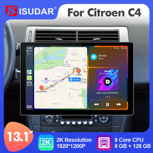 ISUDAR 2K 13.1'' Android 10 Car Multimedia Radio Player Navi For Citroen C4 C-Triomphe C-Quatre 2004-2009