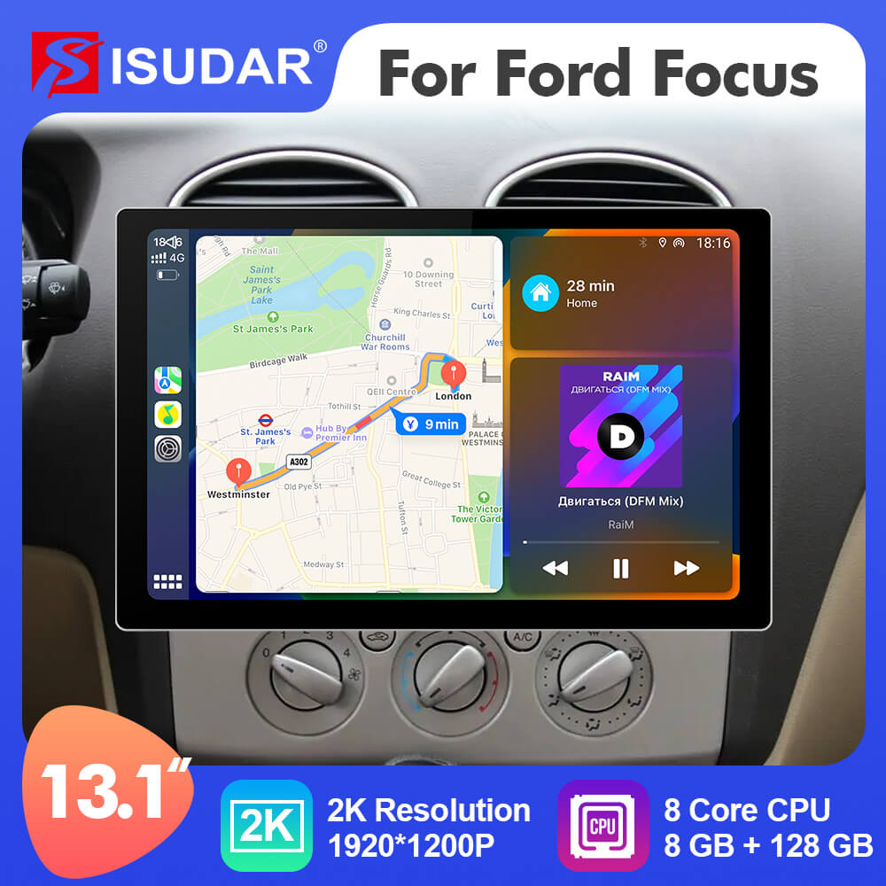 ISUDAR 2K 13.1'' T72/T68 Android 12 Car Multimedia Radio Player For
