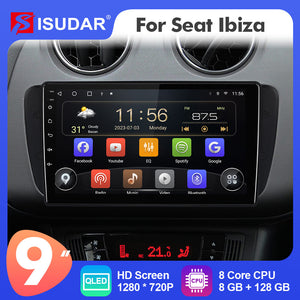 ISUDAR Android 12 8 Core Car Radio Navigation For Seat Ibiza 2009-2015 Carplay kit