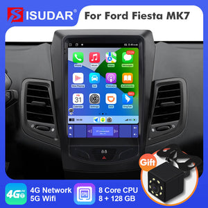 ISUDAR Android 12 Car Radio For Ford Fiesta MK7 2009-2016 Multimedia Player 2 Din Tesla Vertical Screen GPS Carplay Auto Stereo