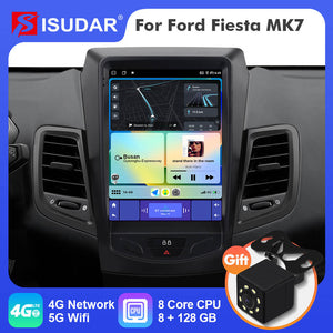 ISUDAR Android 12 Car Radio For Ford Fiesta MK7 2009-2016 Multimedia Player 2 Din Tesla Vertical Screen GPS Carplay Auto Stereo