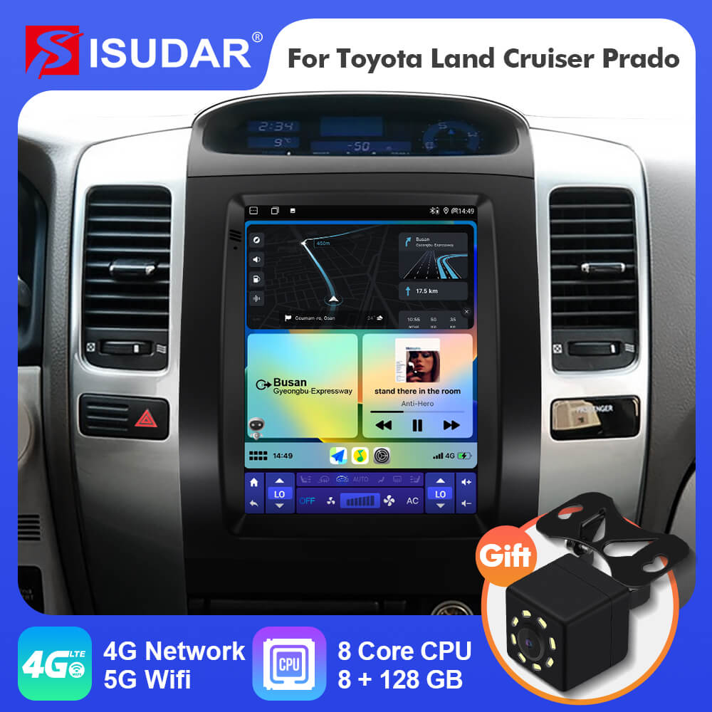 ISUDAR Android 12 Tesla style Car Radio For Toyota Land Cruiser Prado ...