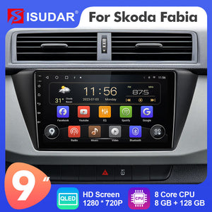 T72 QLED Car Radio Multimedia Video Player Navigation stereo GPS For Skoda Fabia 2015 2016 2017 2018 2019