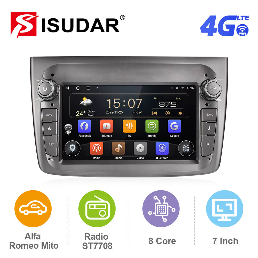 ISUDAR Android 12 Upgrade T72 4G Car Radio For Alfa Romeo Mito 2008 ...