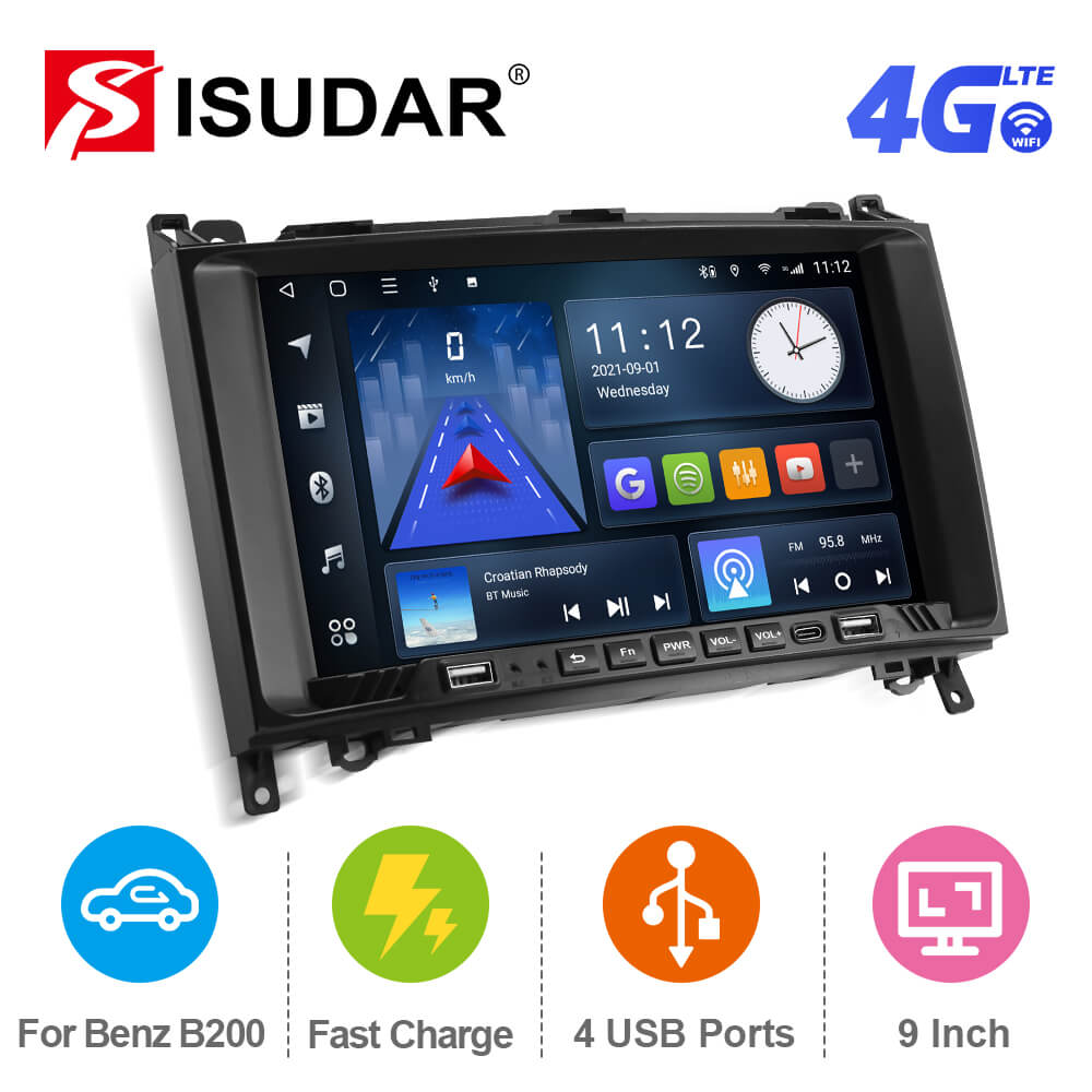 ISUDAR Android 10 QLED Full screen Car Radio For Mercedes/Benz/Sprinter ...