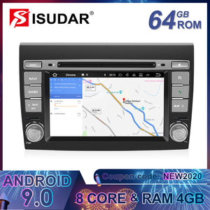 ISUDAR 2 Din Auto radio Android 9 Octa core For Fiat/Bravo 2007-2012 - ISUDAR Official Store