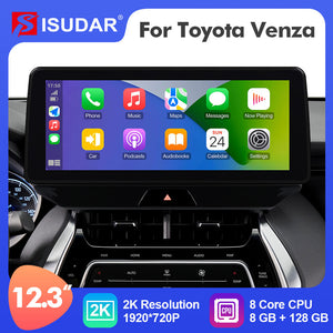 Upgrade Android 12 12.3 Inch Apple Carplay Car Stero For Toyota Harrier Venza 2021-