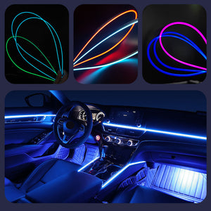 Ambient Car Light 64 RGB Color 20 in 1 Interior Gradient Lights Strip With APP Control Support DIY Atmosphere Car LED Lights