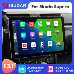 ISUDAR T72 2K 13.1 Inch 8 Core Android 10 Car Radio For Skoda Superb 3 2016-