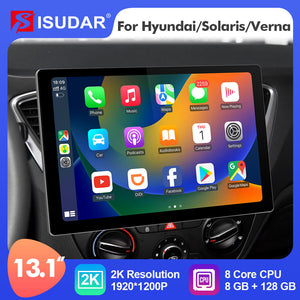 ISUDAR T72 2K 13.1 Inch Android 10 Car Radio For Hyundai Solaris 2 Verna 2017-2020