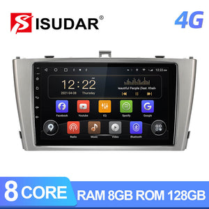 ISUDAR T72 QLED Android 10 Car Multimedia Radio For Toyota Avensis GPS Stereo System Voice Control 8 Core RAM 8G FM 4G no 2din