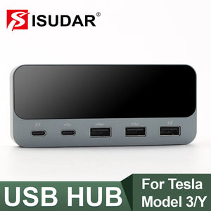 SUDAR USB Docking For Tesla Model Y Model 3 2021 USB HUB Splitter Station Extender Mobile Fast Charging Data Transfer Type-C