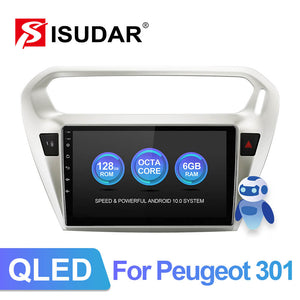 Isudar QLED 6+128G Car Radio For Citroen/Elysee/Peugeot 301 2013 2014- - ISUDAR Official Store