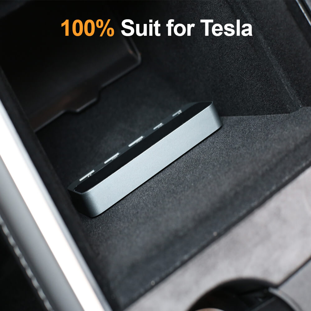 ISUDAR USB HUB For 2021 Tesla Model 3 Model Y USB Splitter Docking