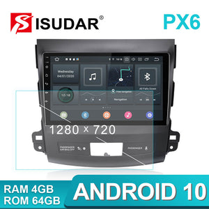 Isudar GPS 6 Core PX6 Android10 1 Din Auto Radio For Mitsubishi Outlander 2 2005-2011 - ISUDAR Official Store